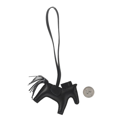 Hermes Milo Lambskin Grigri Rodeo Horse Bag Charm PM So Black 2 of 4
