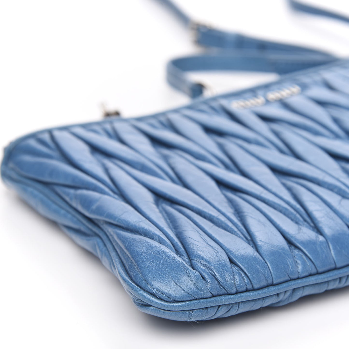 Nappa Matelasse Double Zip Crossbody Turchese