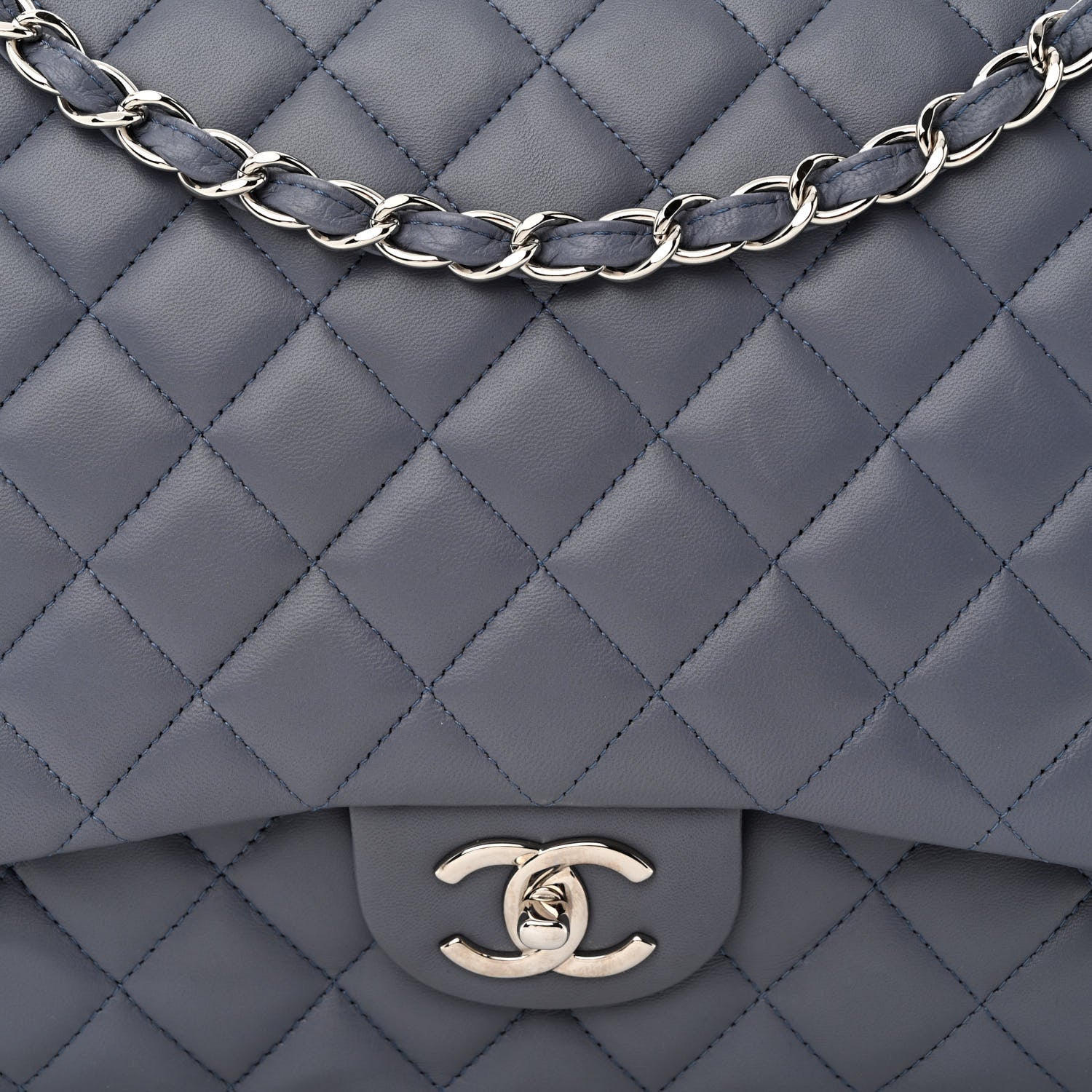 Chanel Lambskin Quilted Maxi Double Flap Light Purple 9 of 14