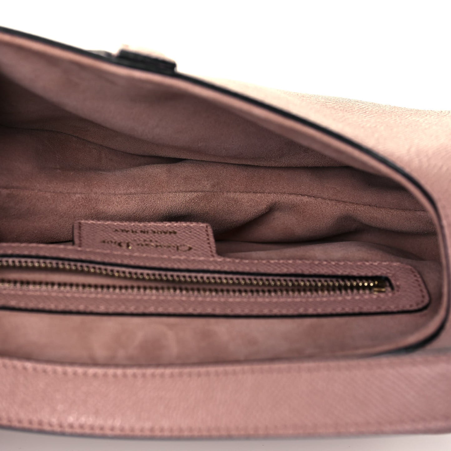 Grained Calfskin Saddle Bag Pink