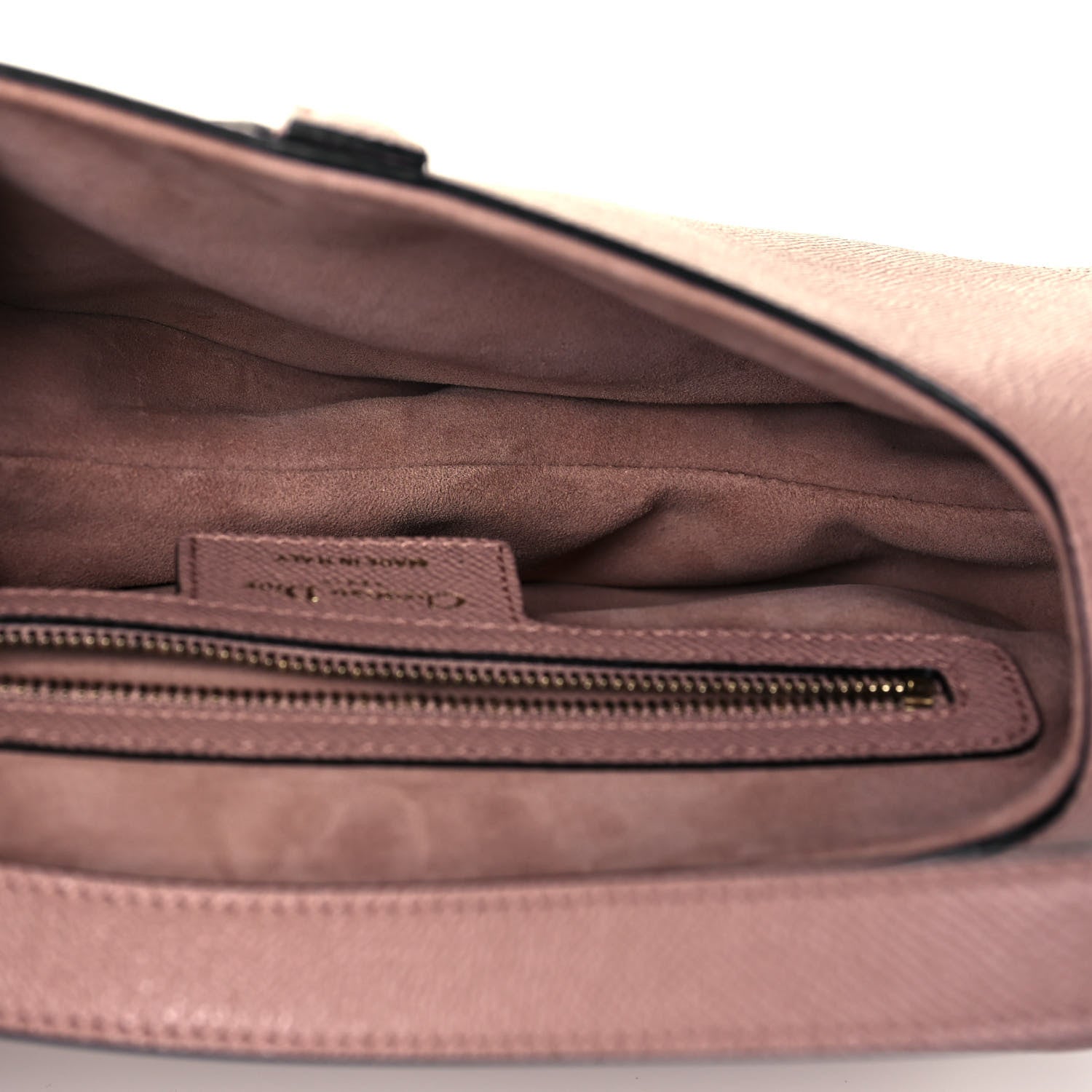 Christian Dior Grained Calfskin Saddle Bag Pink 5 of 13