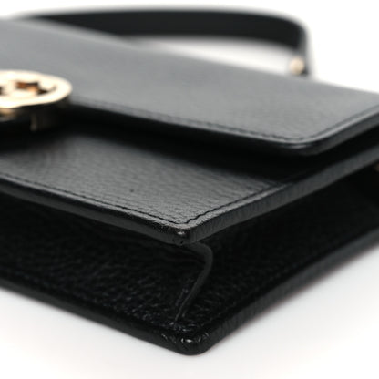 Gucci Dollar Calfskin Interlocking G Chain Wallet Black 10 of 11