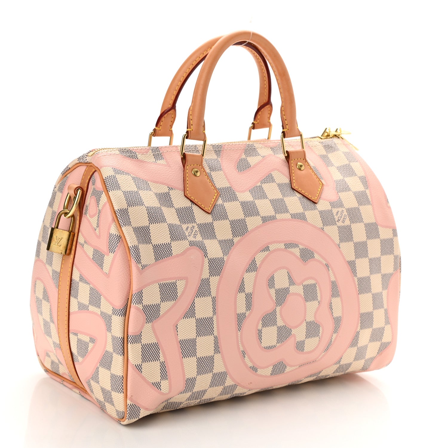 Louis Vuitton Damier Azur Tahitienne Speedy Bandouliere 30 Rose Ballerine 3 of 8