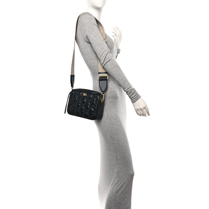 Gucci Calfskin GG Matelasse Shoulder Bag Black Natural 2 of 11