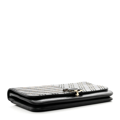 Chanel Lambskin Chain Chevron CC Clutch Black 4 of 9