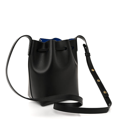 Mansur Gavriel Calfskin Mini Mini Bucket Bag Black Royal Blu 3 of 11