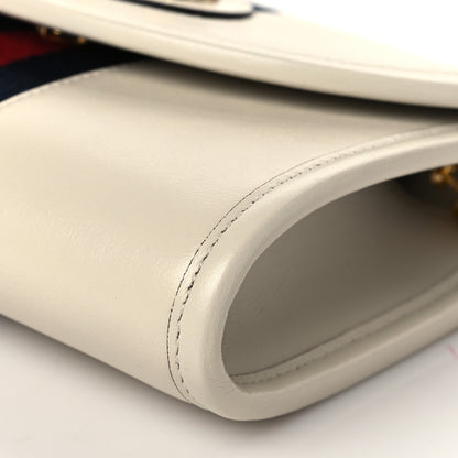 Gucci Textured Calfskin Web Mini Rajah Slim Flap Shoulder Bag Mystic White 10 of 10