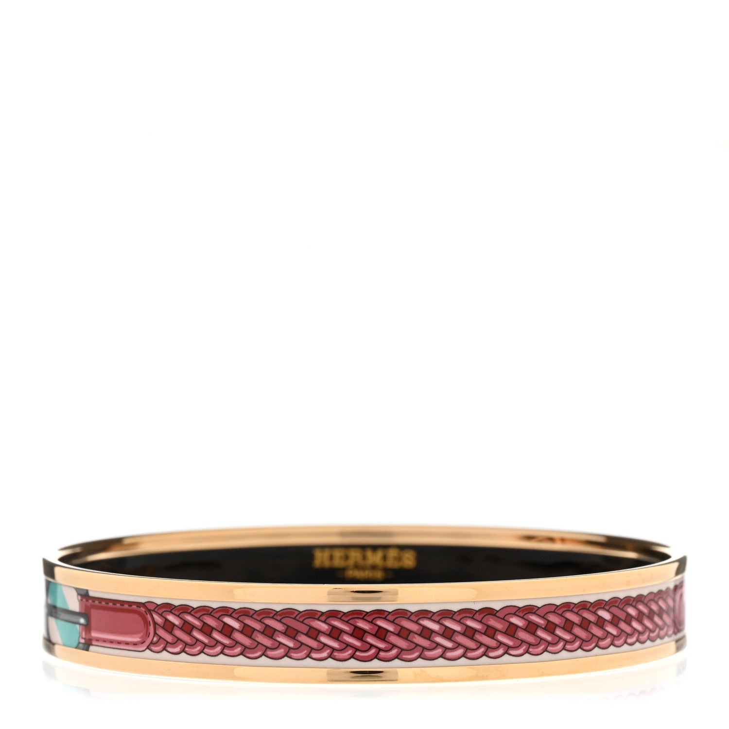 Hermes Enamel Printed Narrow Coaching Bracelet 70 1 of 5