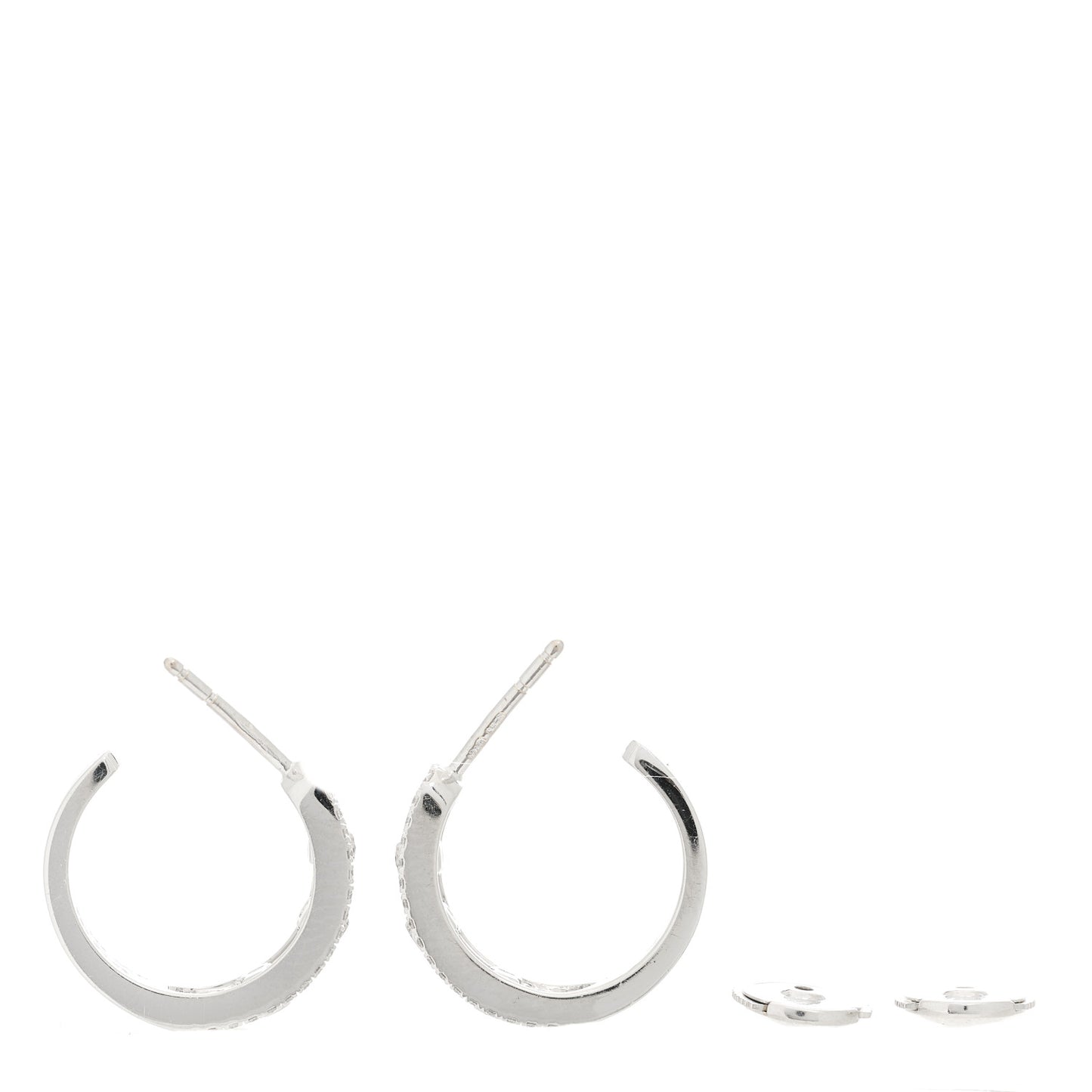 18K White Gold Diamond Move Uno Pave Hoop Earrings