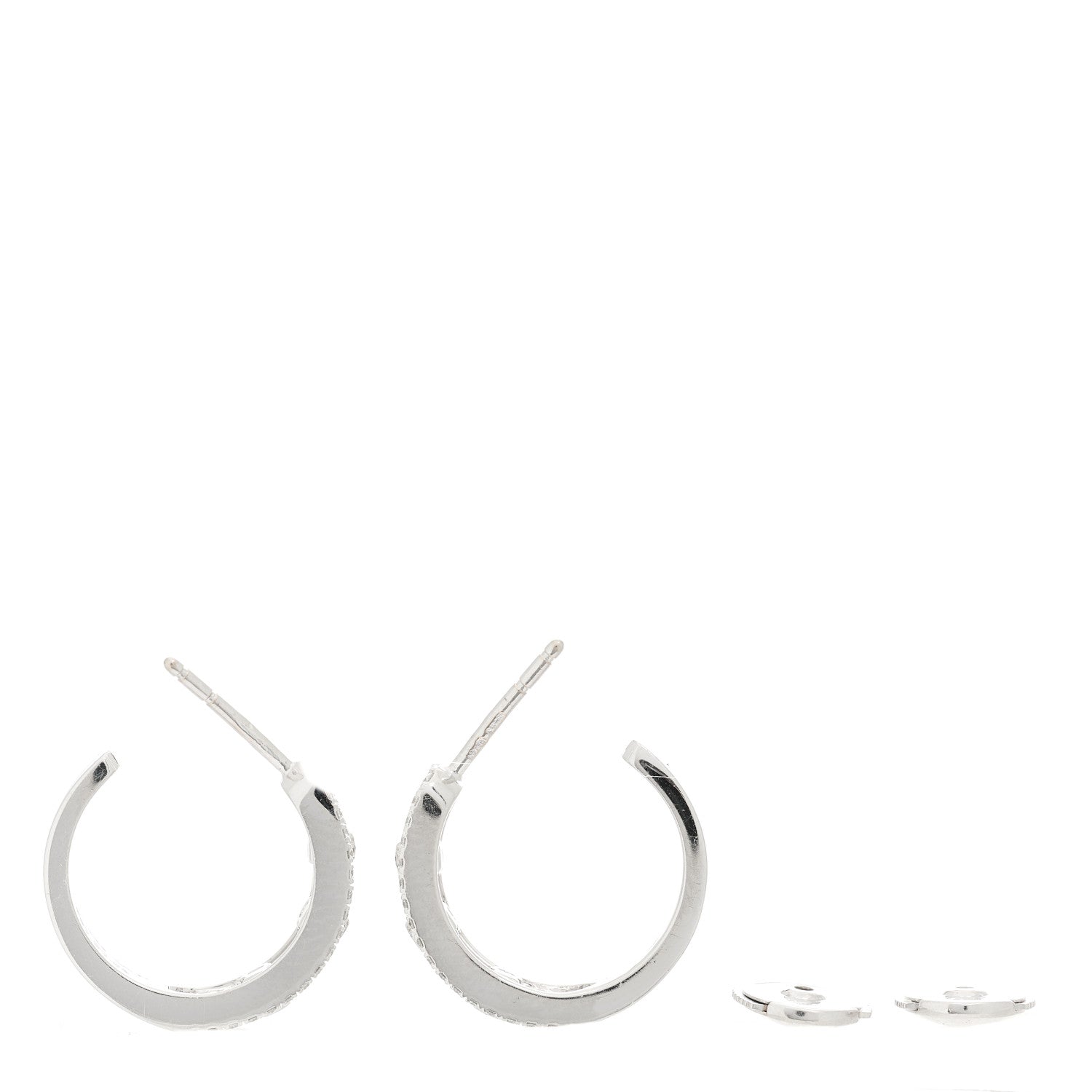 Messika 18K White Gold Diamond Move Uno Pave Hoop Earrings 4 of 5