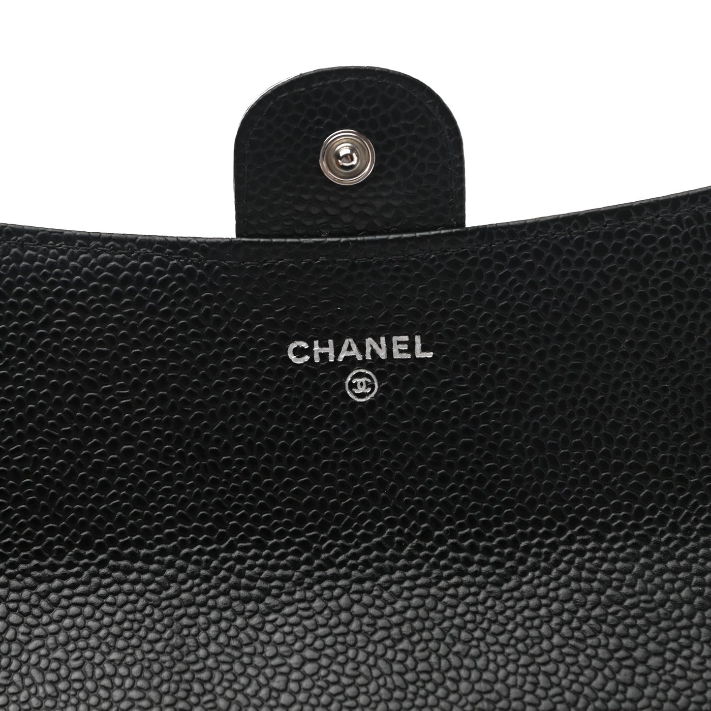 Caviar Quilted Large Gusset Flap Wallet Black