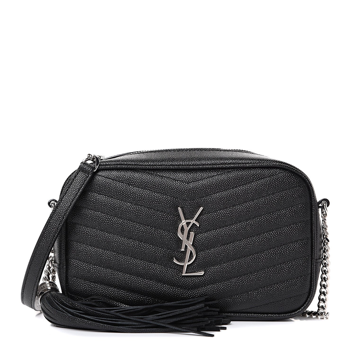 Saint Laurent Grain De Poudre Matelasse Monogram Mini Lou Camera Bag Black 1 of 11