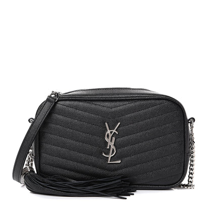 Saint Laurent Grain De Poudre Matelasse Monogram Mini Lou Camera Bag Black 1 of 11