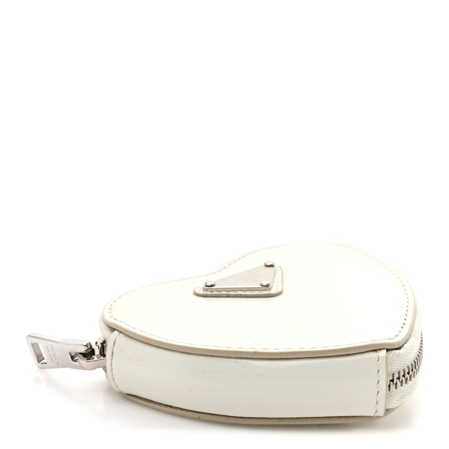 Spazzolato Heart Coin Pouch Bag Charm White