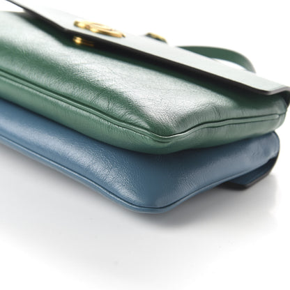 Gucci Calfskin Medium Thiara Double Envelope Shoulder Bag Blue Green 7 of 10