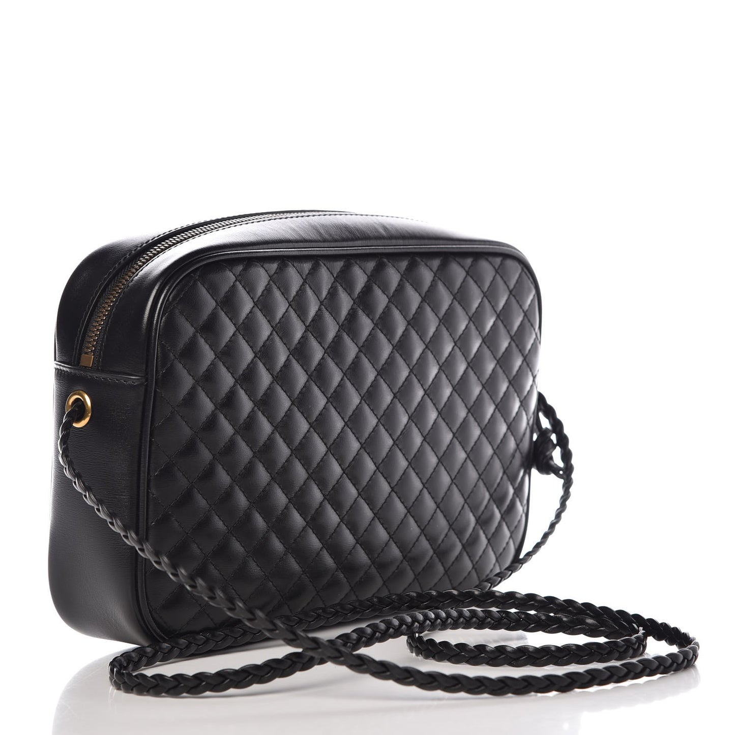 Calfskin Web Trapuntata Small GG Shoulder Bag Black