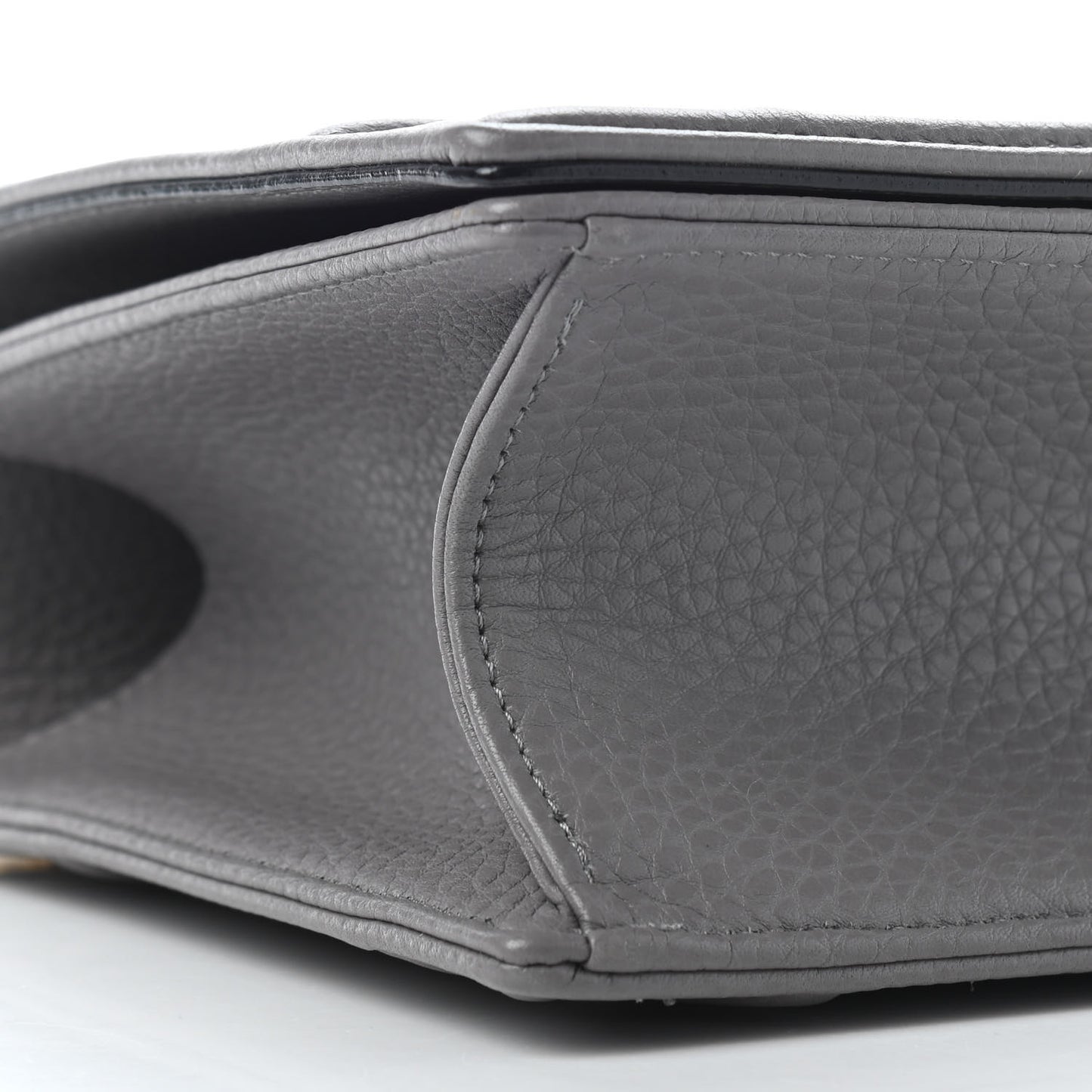 Grained Calfskin Medium Diorama Flap Bag Grey