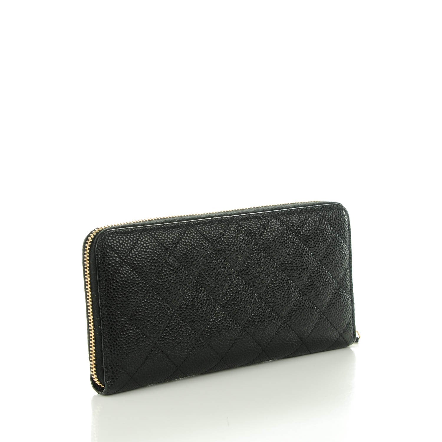 Chanel Caviar Quilted Large Gusset Zip Around Wallet Black 3 of 8