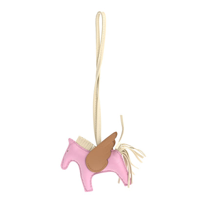 Hermes Milo Lambskin Grigri Rodeo Pegase Horse Bag Charm PM Mauve Sylvestre Craie Chai 1 of 4