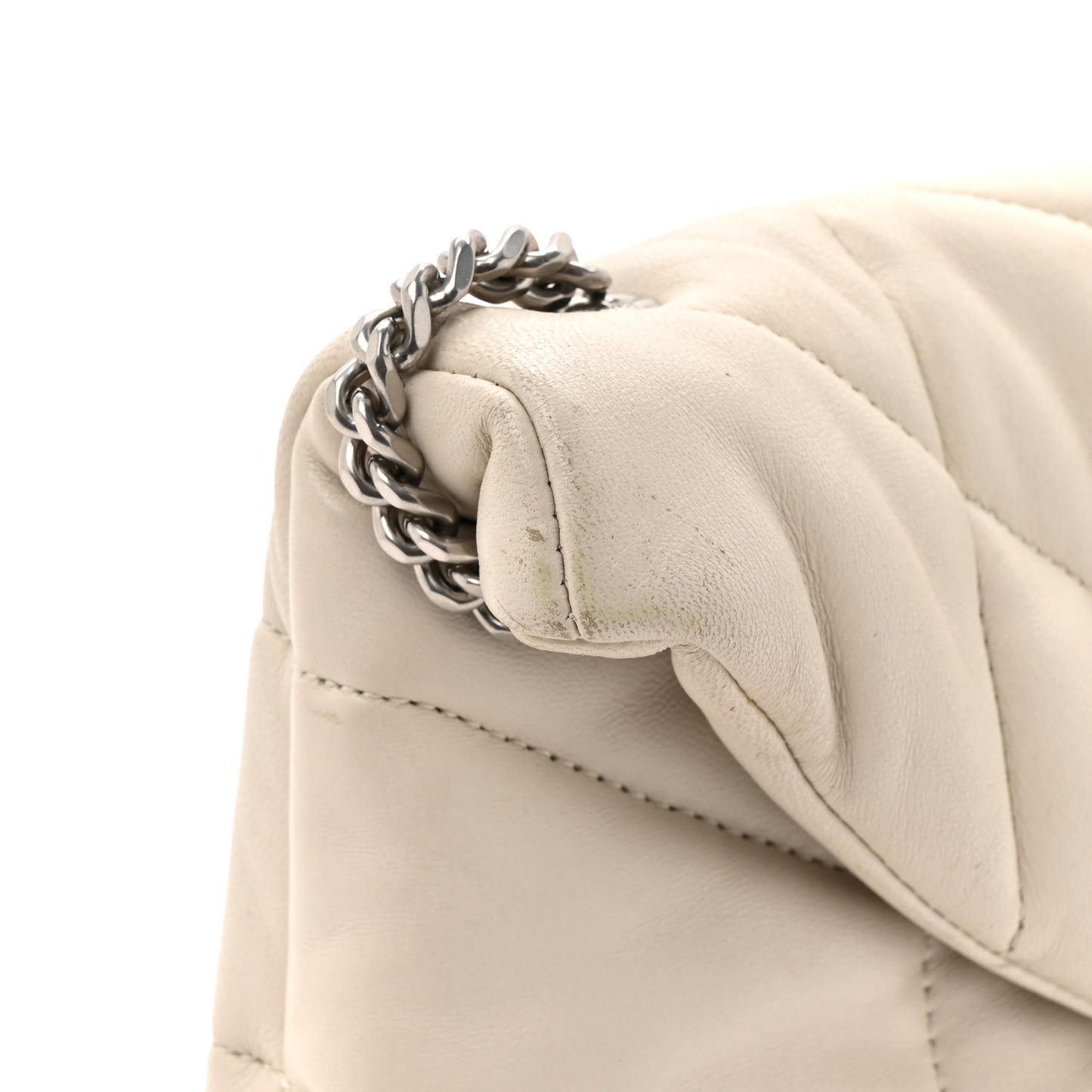 Lambskin Quilted Toy Loulou Puffer Monogram Chain Satchel Crema Soft Crema Soft
