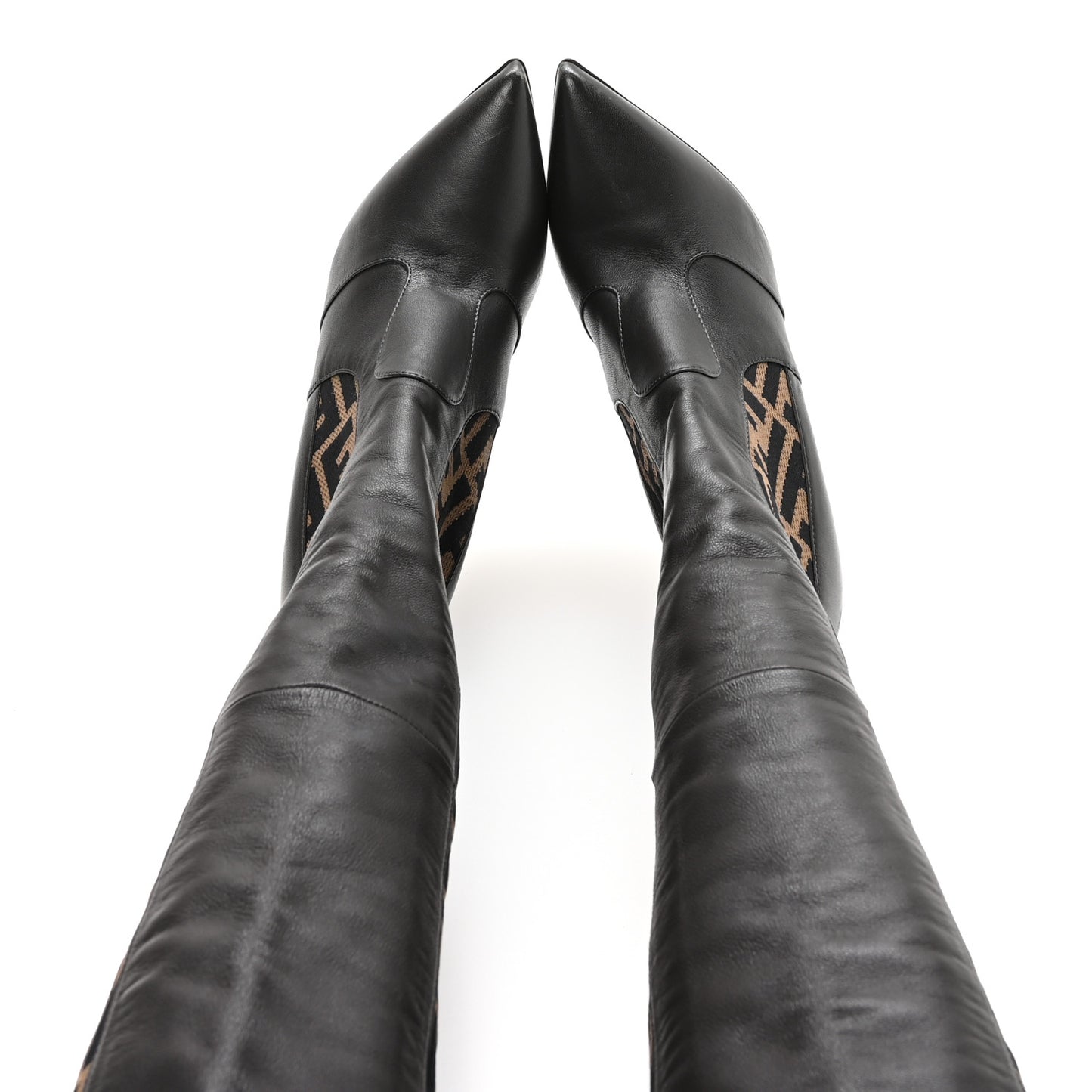 Nappa Microfiber Fabric FF Rockoko Thigh High Boots 38 Ebano Tobacco Black