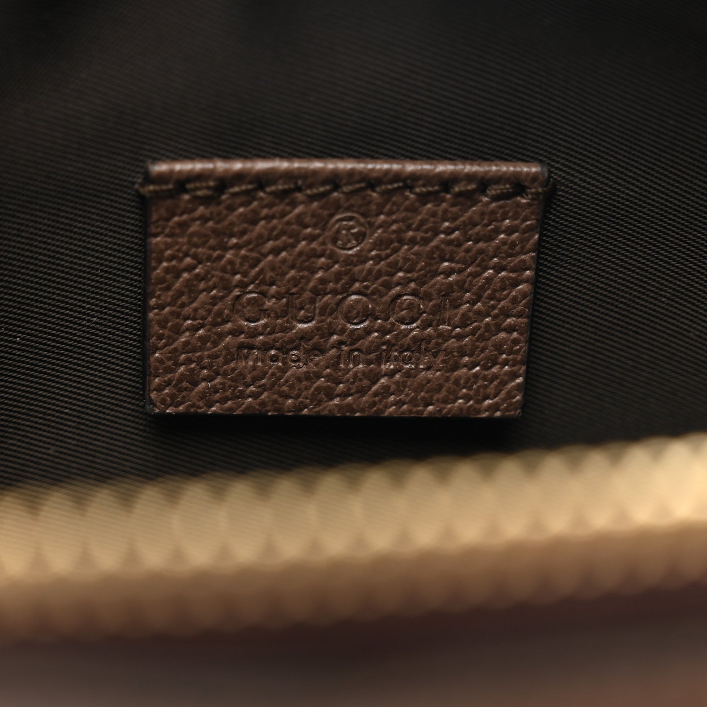 GG Supreme Monogram Textured Calfskin Web Medium Ophidia Cosmetic Case Beige Ebony New Acero