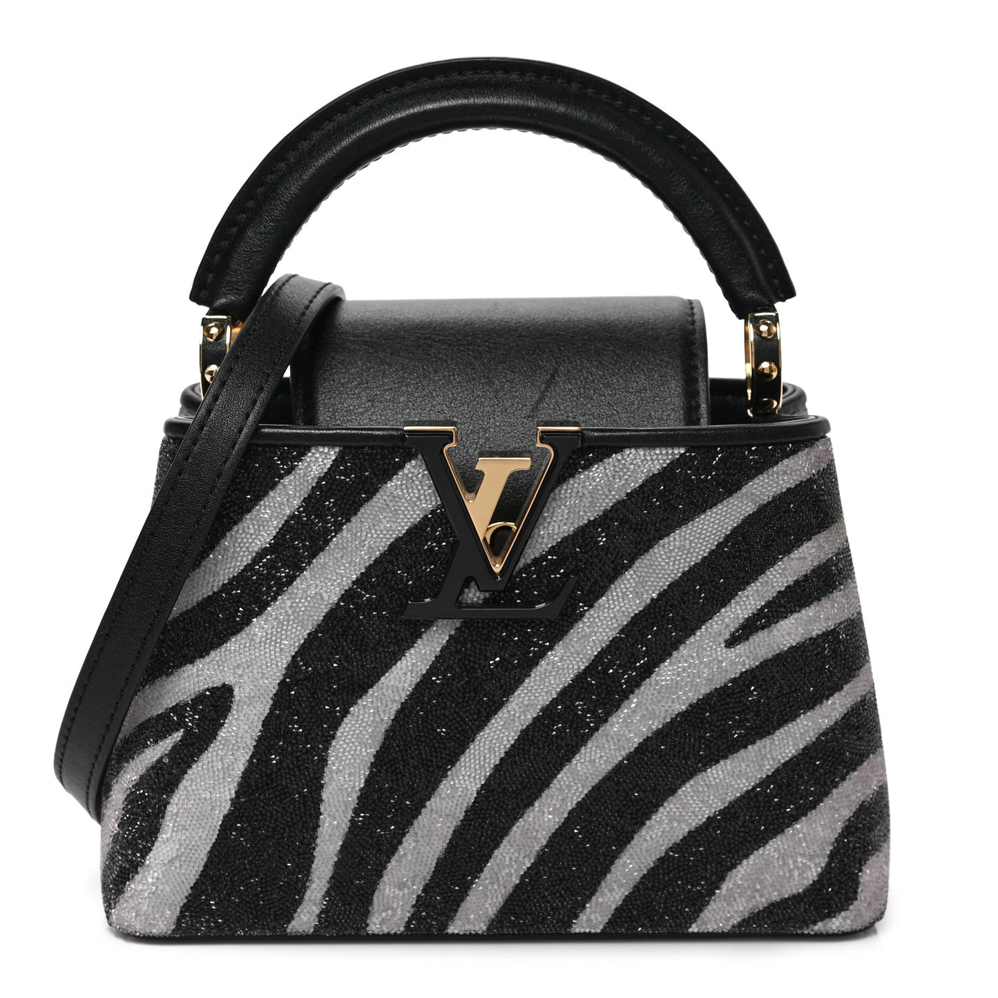 Swarovski Calfskin Capucines Mini Zebra