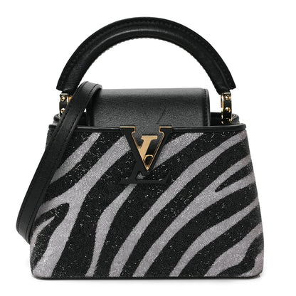 Louis Vuitton Swarovski Calfskin Capucines Mini Zebra 1 of 8