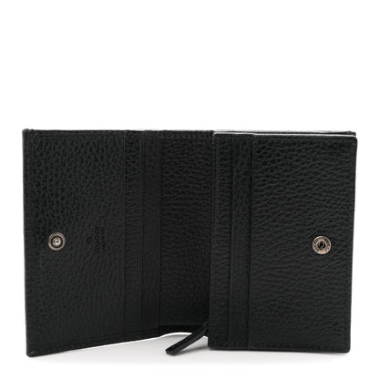 Gucci Dollar Calfskin Enamel Monochrome GG Marmont Card Case Black 5 of 7