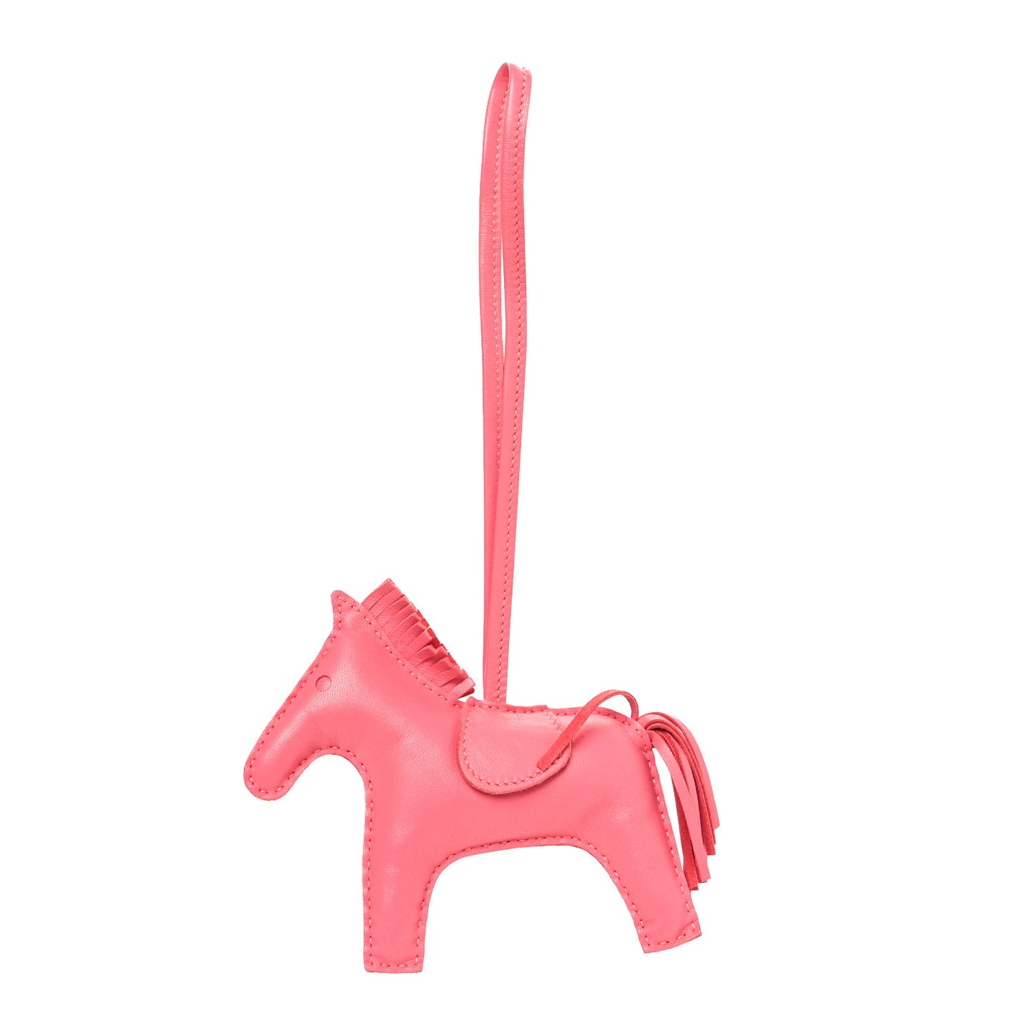 Milo Lambskin Grigri Rodeo Horse Bag Charm MM Rose Azalee