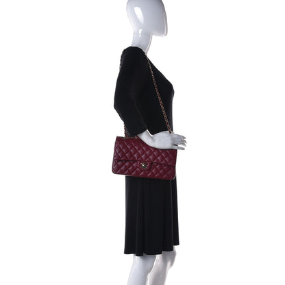 Chanel Lambskin Quilted Medium Double Flap Burgundy 2 of 9