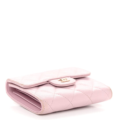 Chanel Caviar Quilted Compact Flap Wallet Light Pink 4 of 9
