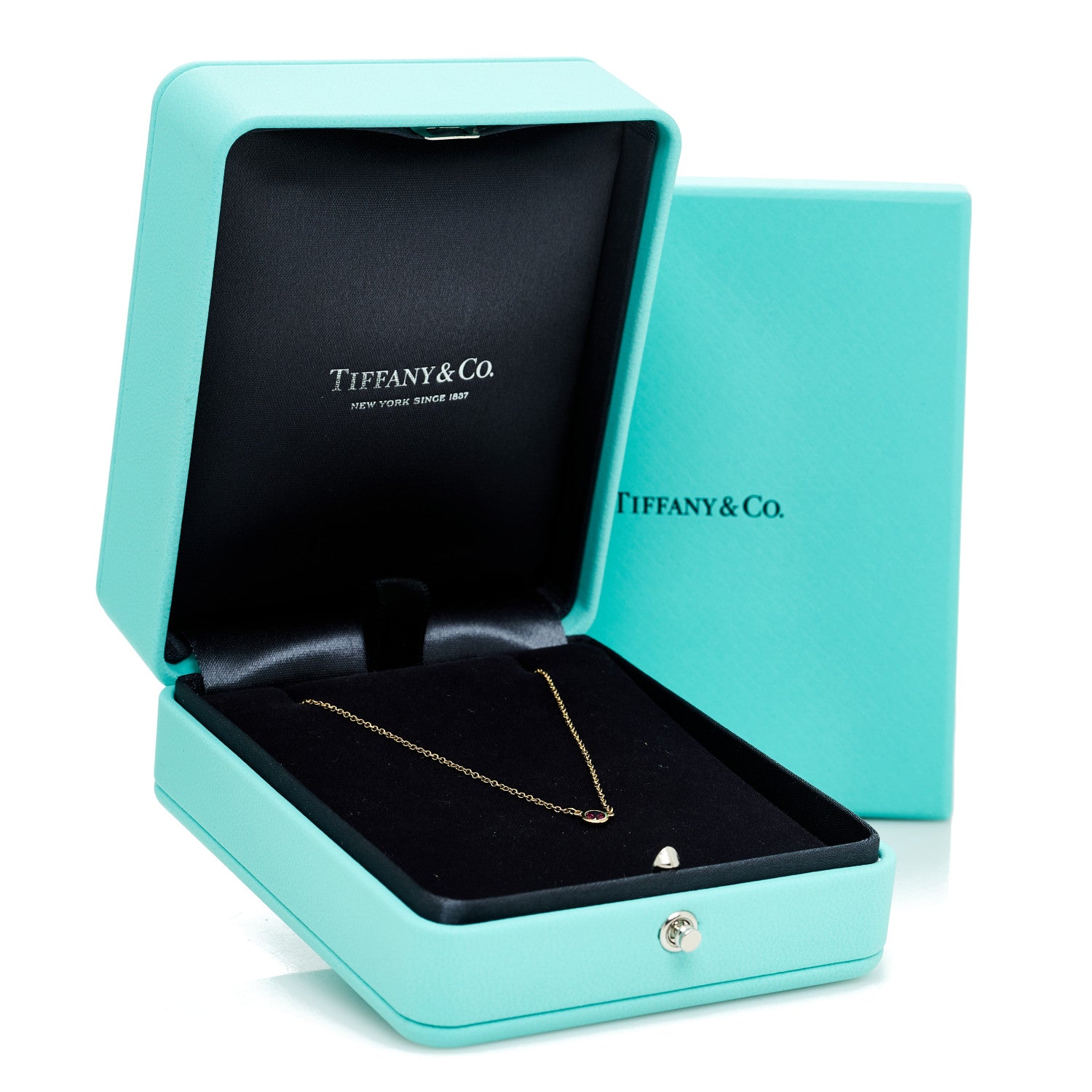 Tiffany 18K Yellow Gold Ruby Elsa Peretti Color By The Yard Pendant Necklace 6 of 6