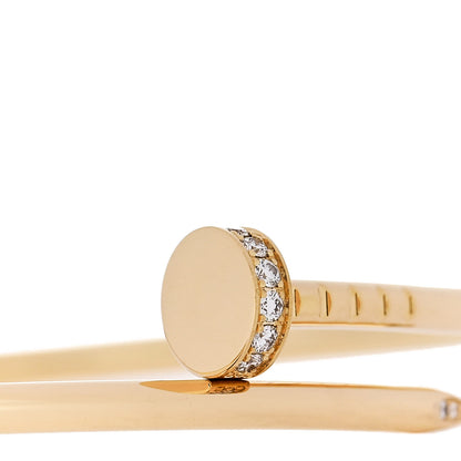 Cartier 18K Yellow Gold Diamond Small Juste Un Clou Bracelet 18 4 of 5