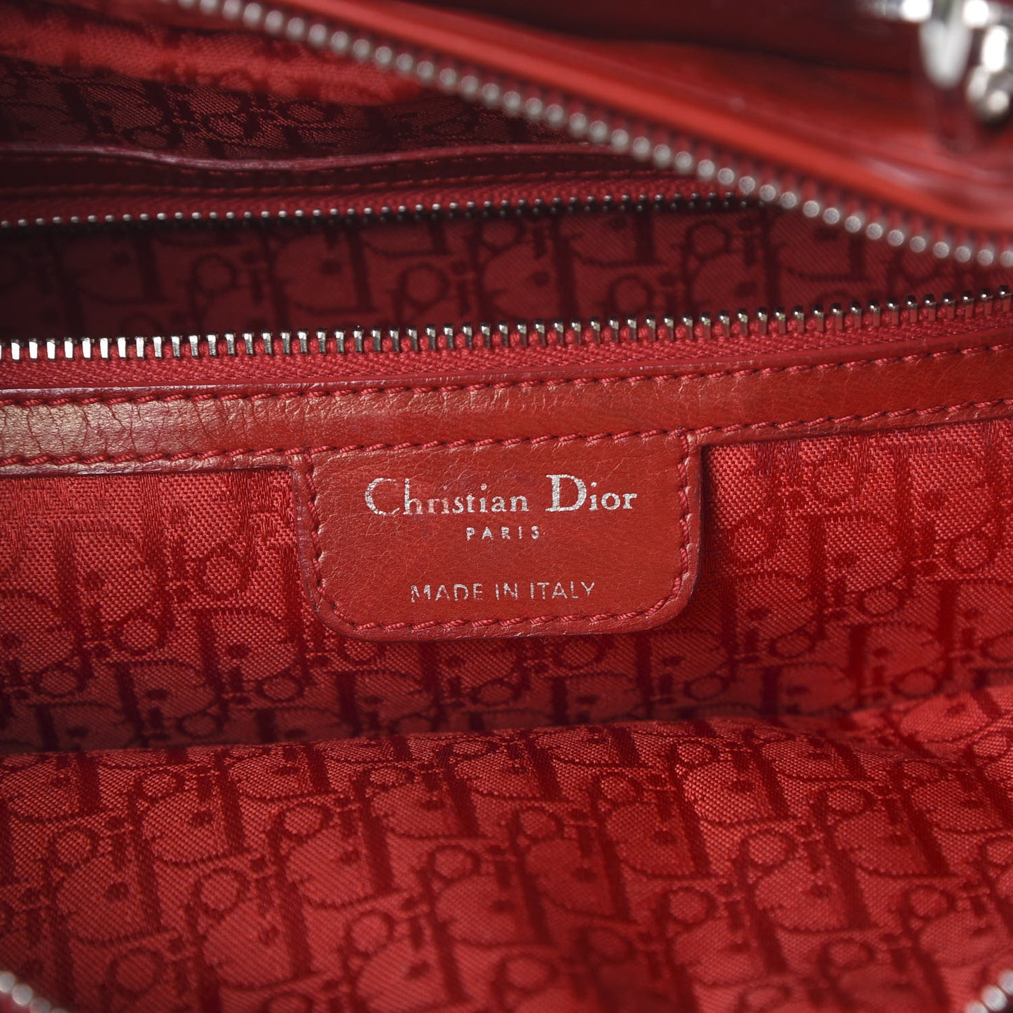 Lambskin Cannage Large Lady Dior Red