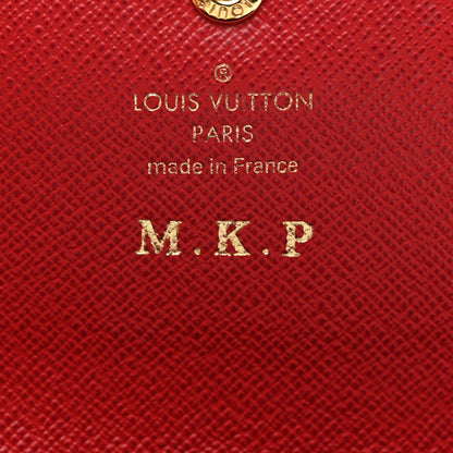 Louis Vuitton Damier Ebene Emilie Wallet Red 6 of 9