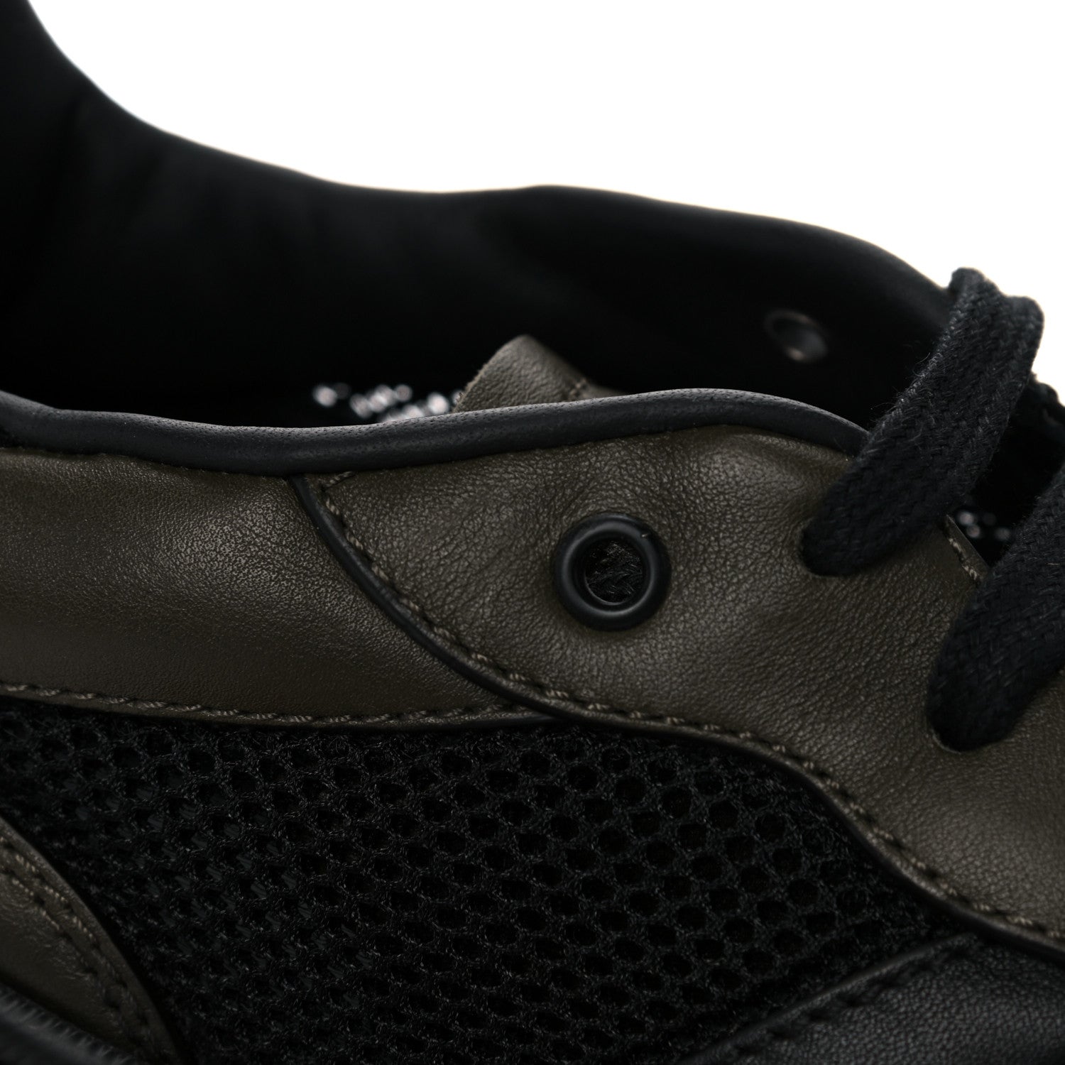 Bottega Veneta Calfskin Technical Mesh Speedster Sneakers 44 Black Khaki 9 of 13