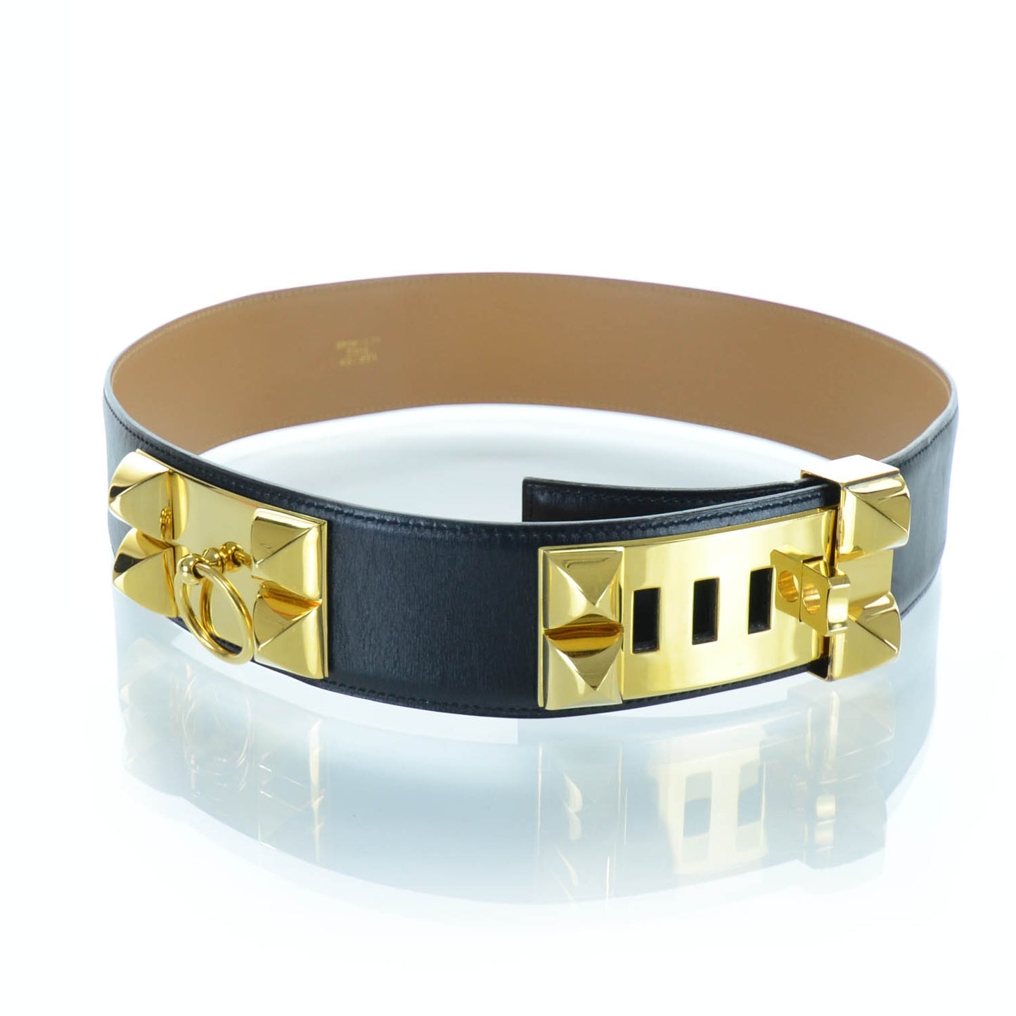 Swift Leather Collier De Chien Belt Black