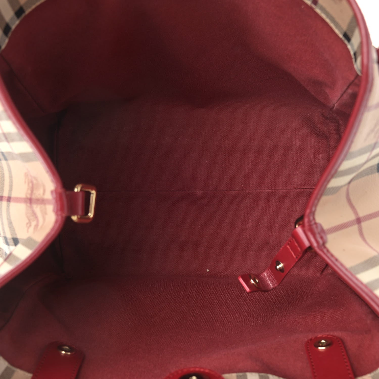 Burberry Haymarket Check Canterbury Tote Military Red 5 of 11