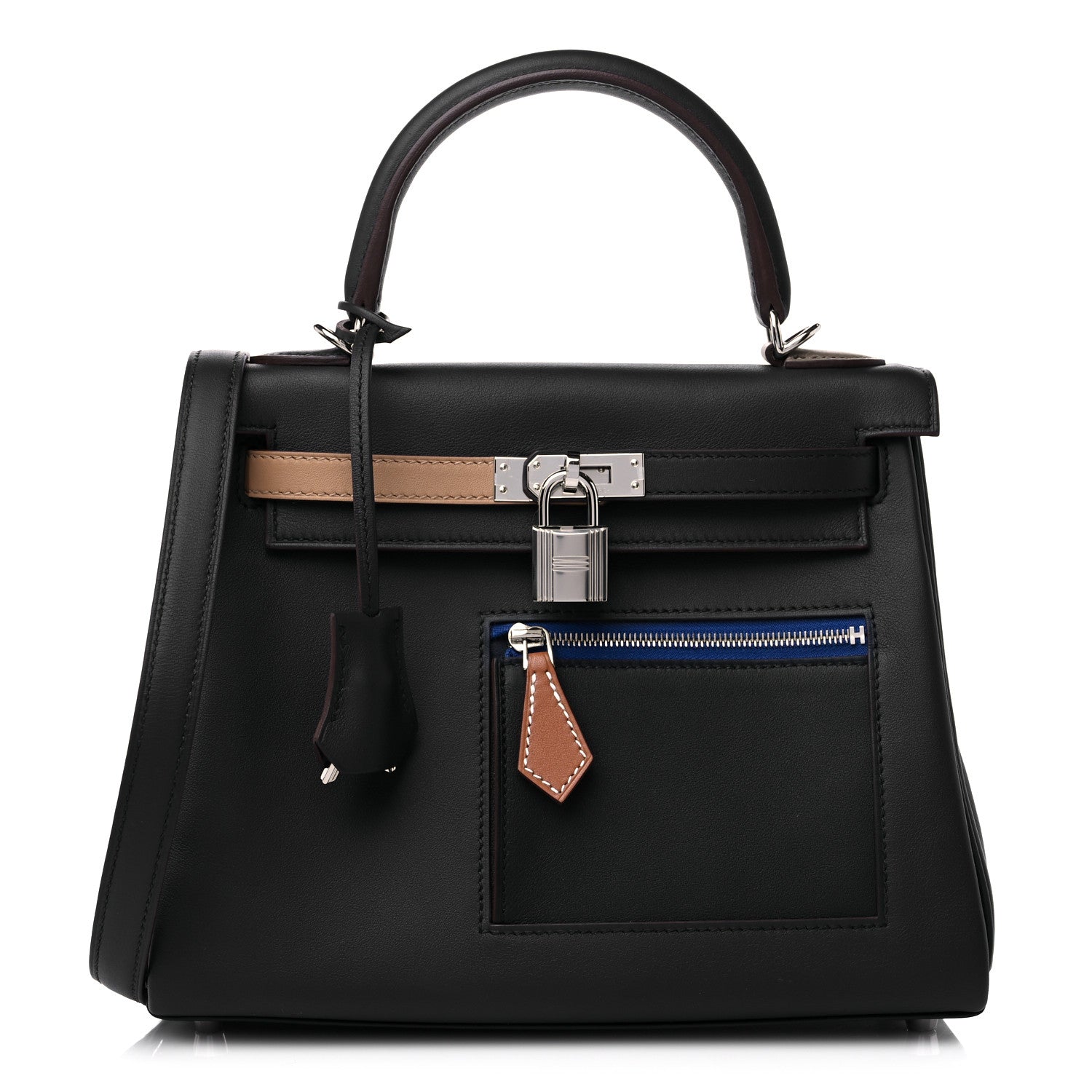 Hermes Swift Colormatic Kelly Retourne 25 Caban Black Chai Gold Etoupe 1 of 12