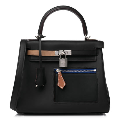 Hermes Swift Colormatic Kelly Retourne 25 Caban Black Chai Gold Etoupe 1 of 12