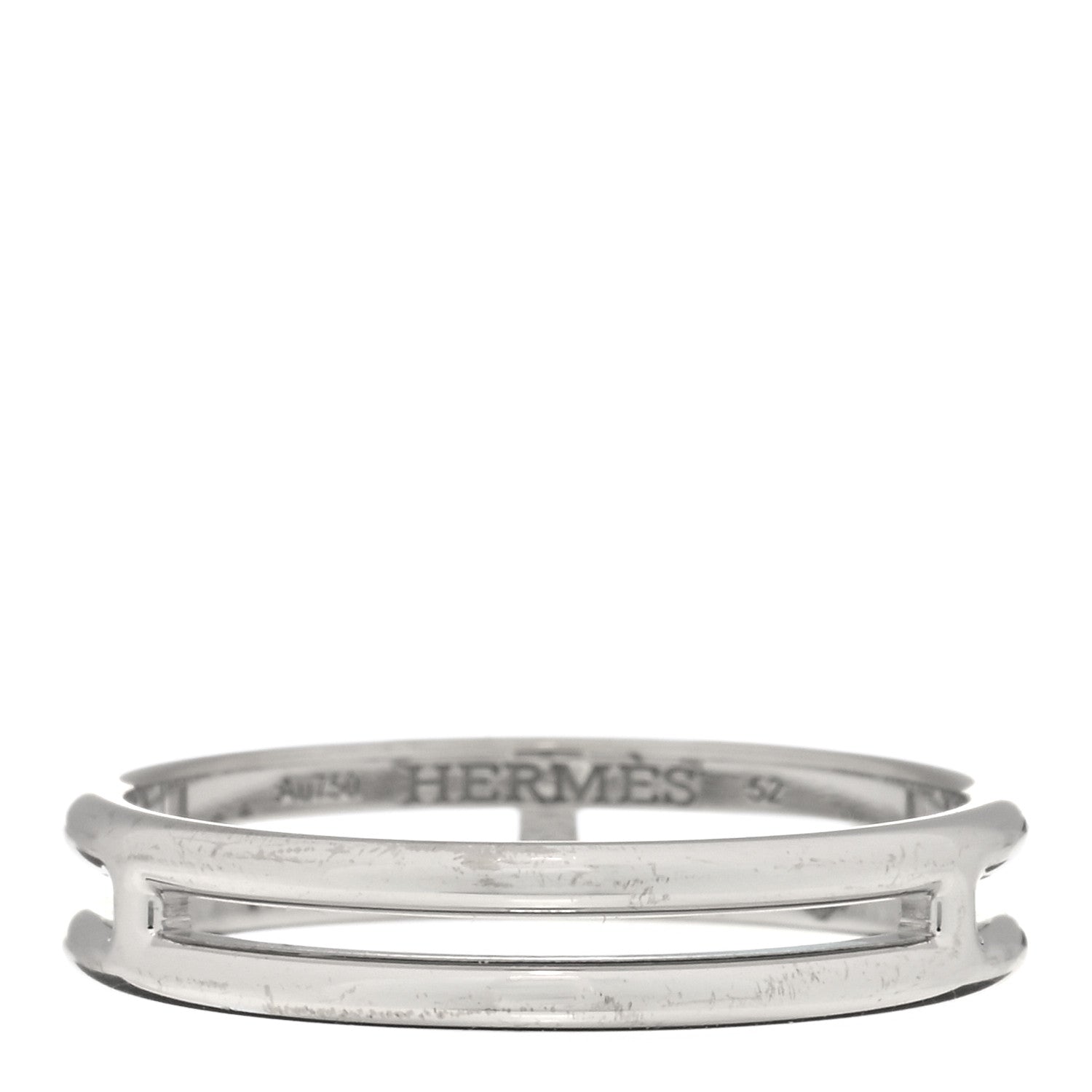 Hermes 18K White Gold Ariane Wedding Band Ring 52 6 1 of 3