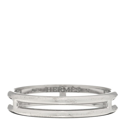 Hermes 18K White Gold Ariane Wedding Band Ring 52 6 1 of 3