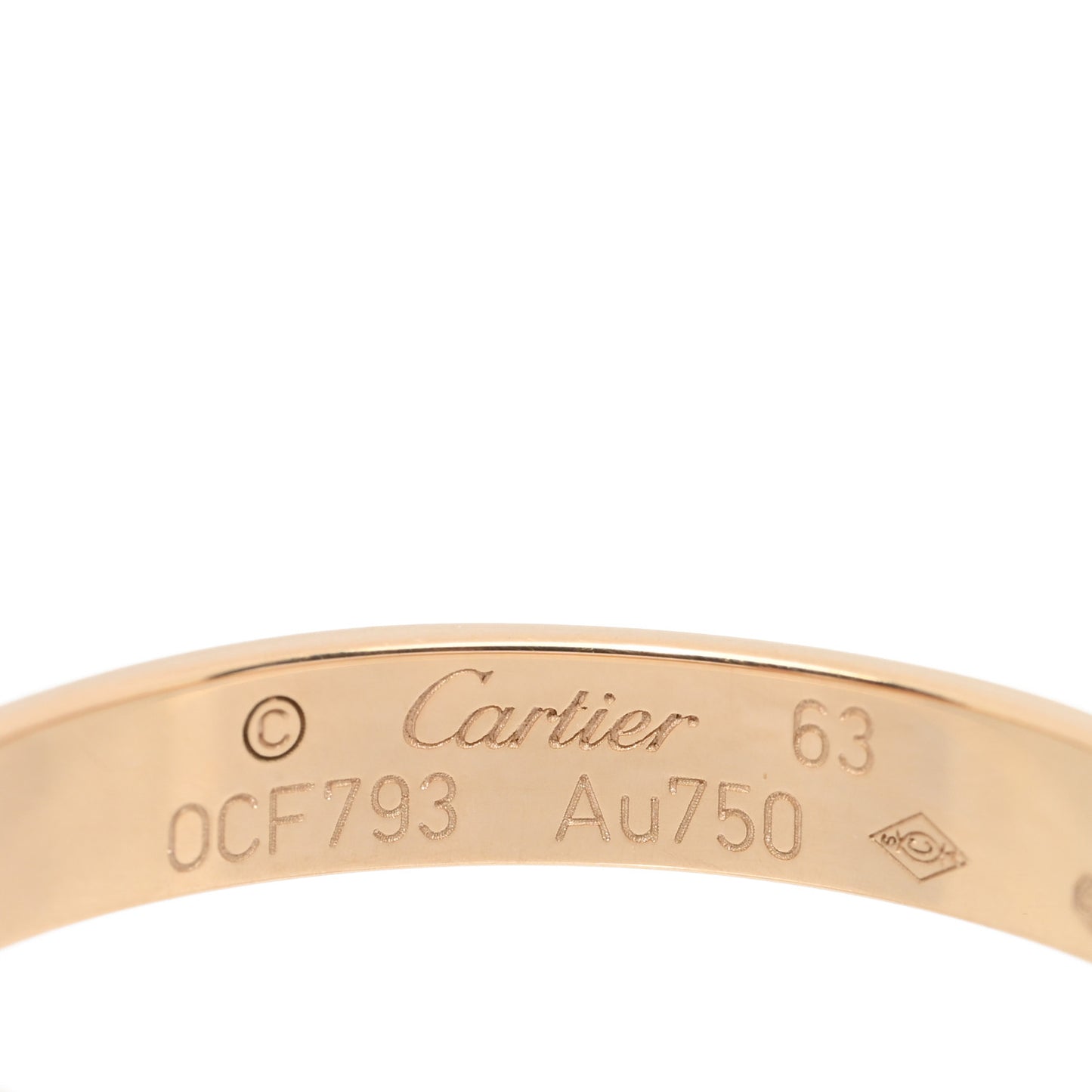 18K Yellow Gold 3.5mm LOVE Wedding Band Ring 63 10.25