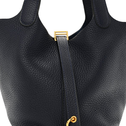 Hermes Taurillon Clemence Picotin Lock 18 PM Bleu Nuit 8 of 10