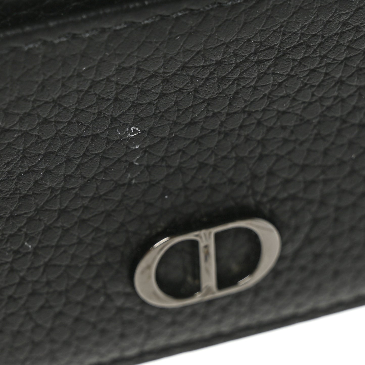 HOMME Grained Calfskin CD Icon Card Holder Black