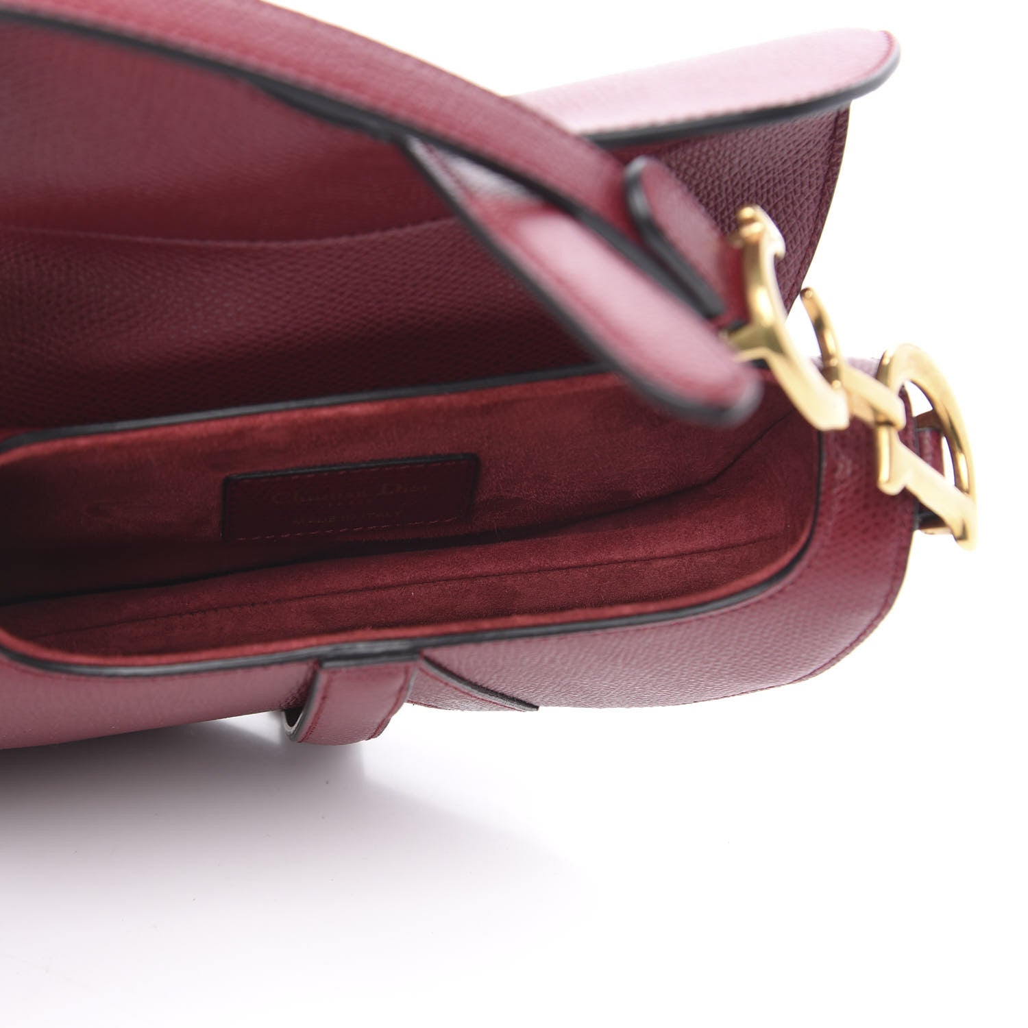 Christian Dior Grained Calfskin Mini Saddle Bag Red 5 of 8