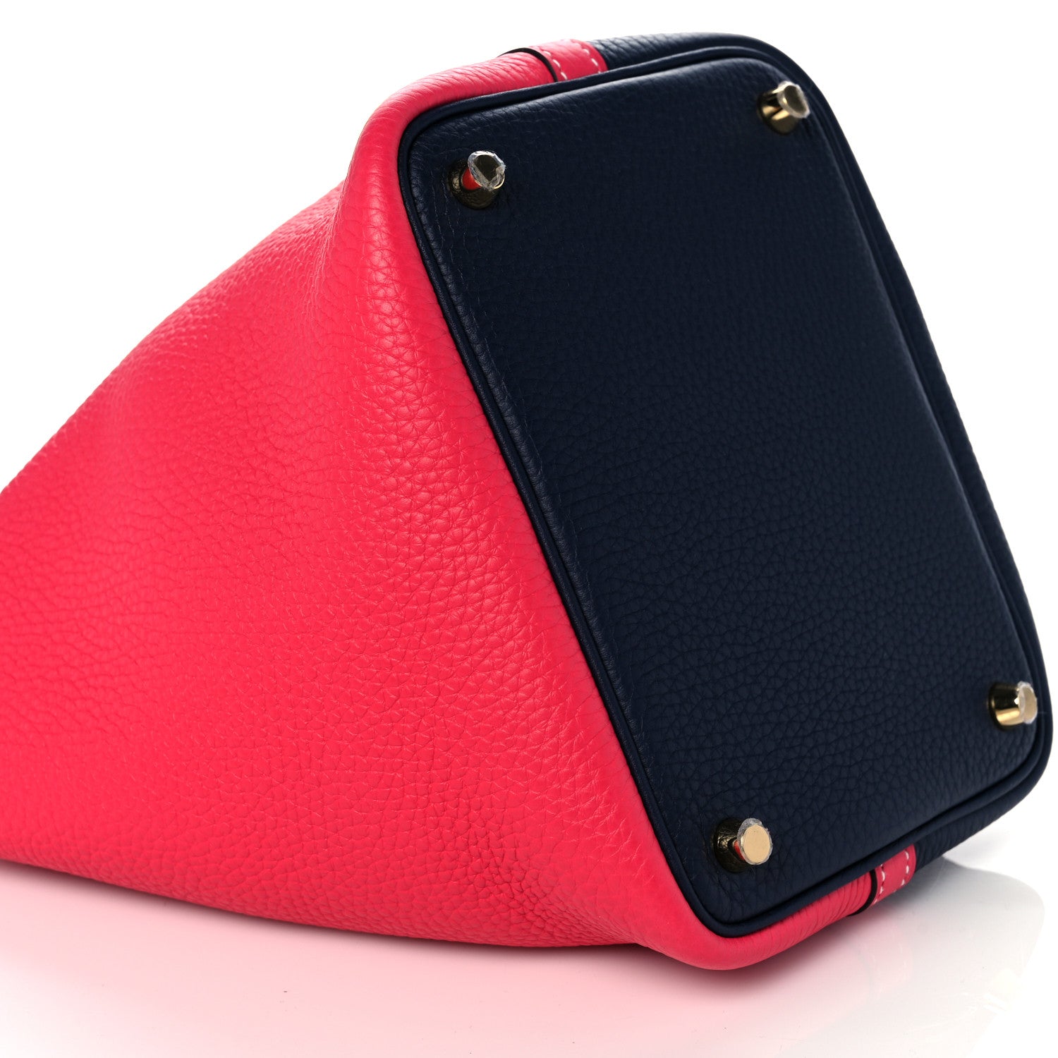 Hermes Taurillon Clemence Casaque Picotin Lock 18 PM Rose Extreme Bleu Nuit 8 of 10