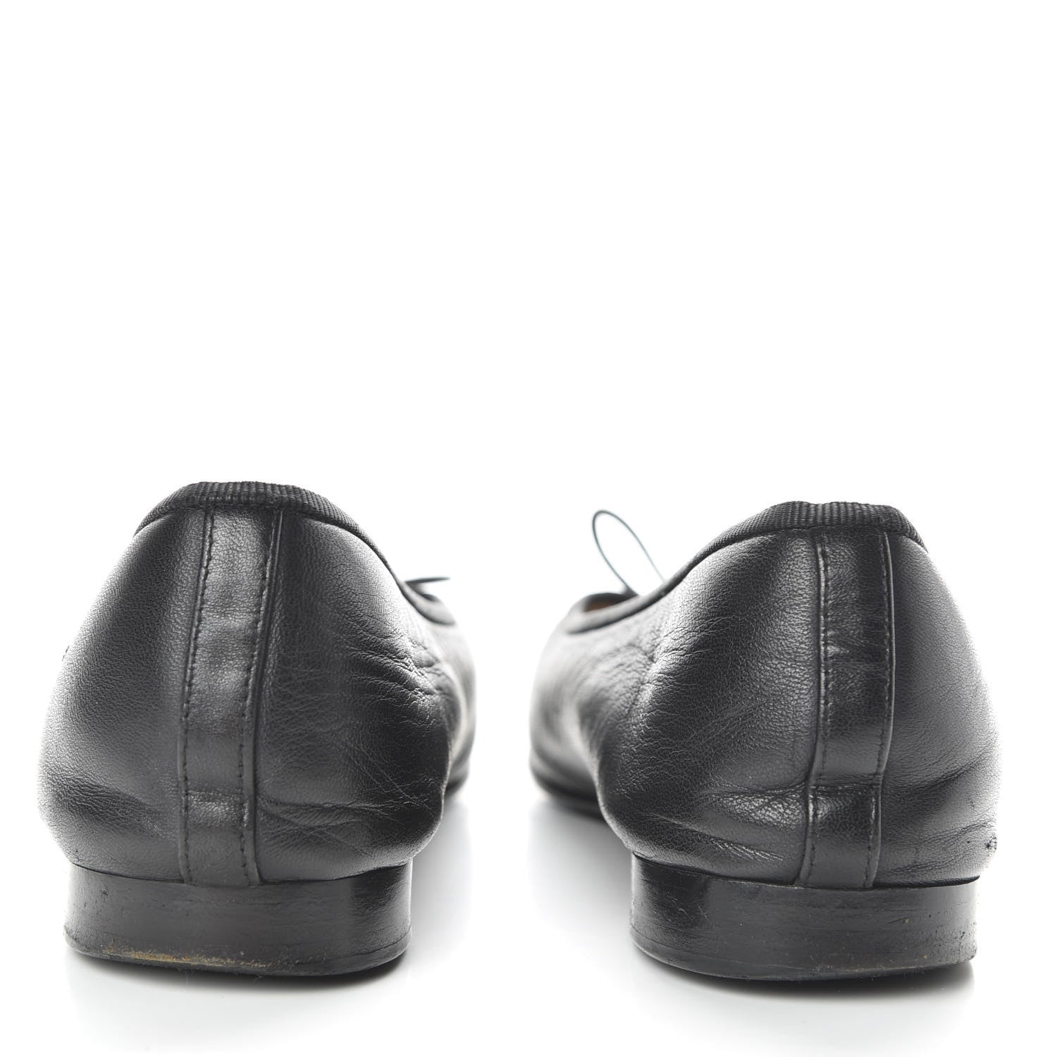 Chanel Lambskin Patent Cap Toe Ballerina Flats 37.5 Black 6 of 11
