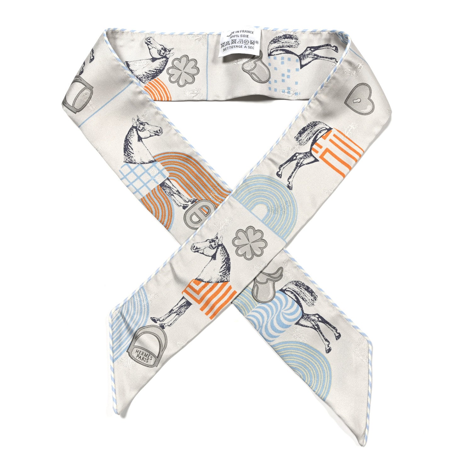 Hermes Silk Garde Robe Pop Twilly Argent Multicolor 1 of 4
